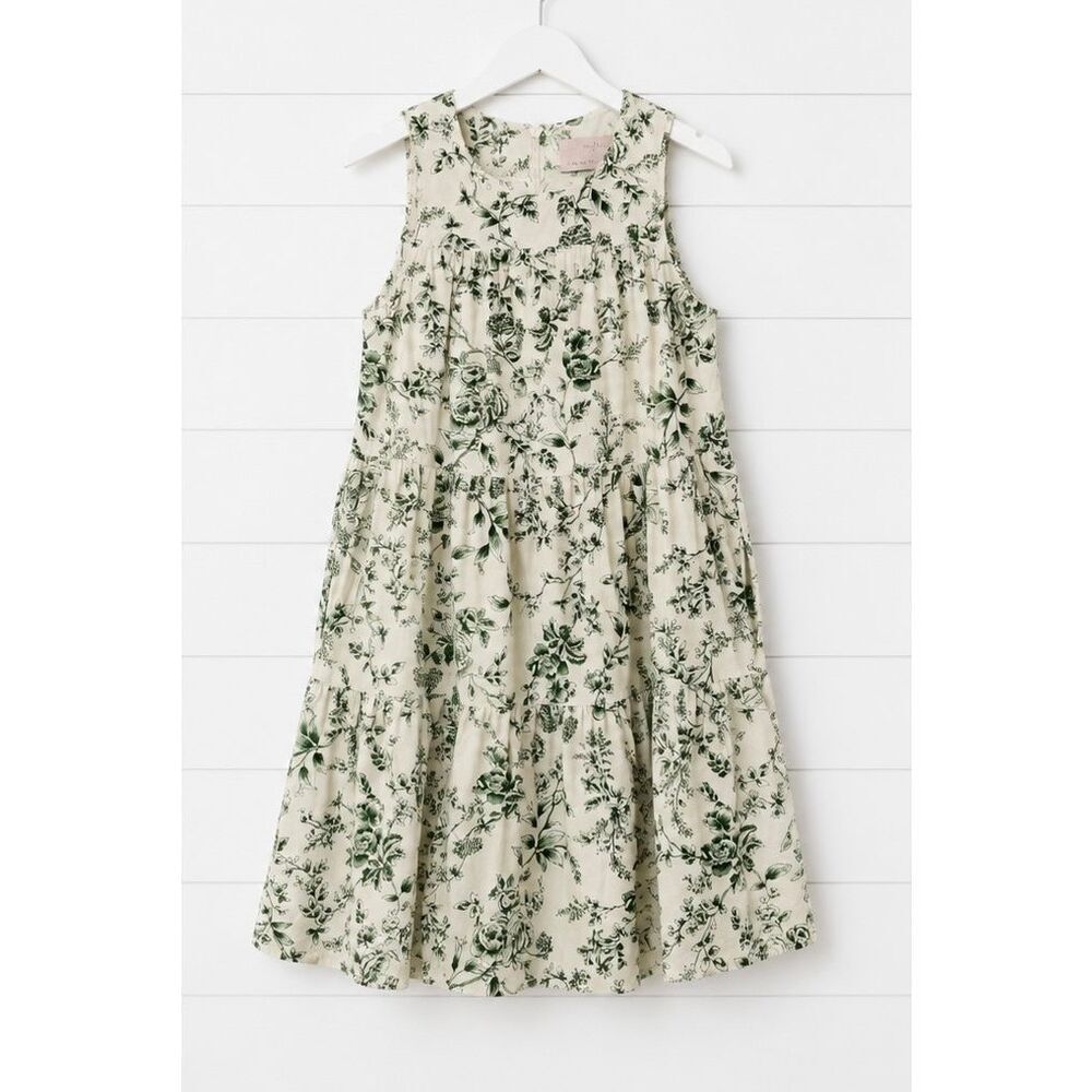 Gal Meets Glam Lisa white and green floral tiered dress 4 - Picture 10 of 10